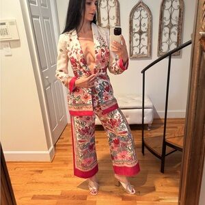 Zara Elegant Multicolor Pant and Blazer Set